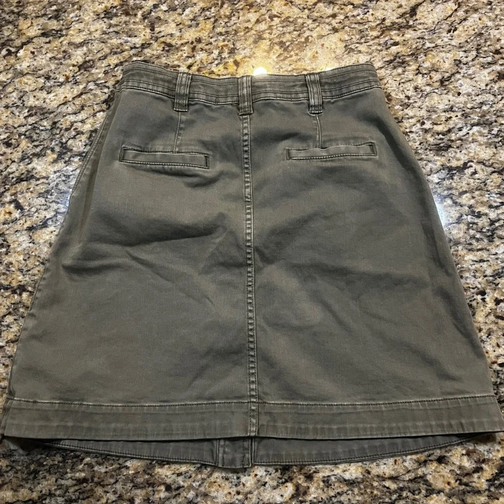 Pilcro and the Letterpress Olive Green Button Front Mini Skirt Womens Size 2‎